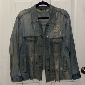 Distressed Light Blue Denim Jacket
